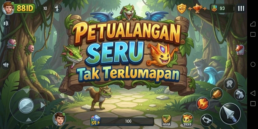 Ilustrasi gameplay 88ID yang mendebarkan di dunia petualangan.