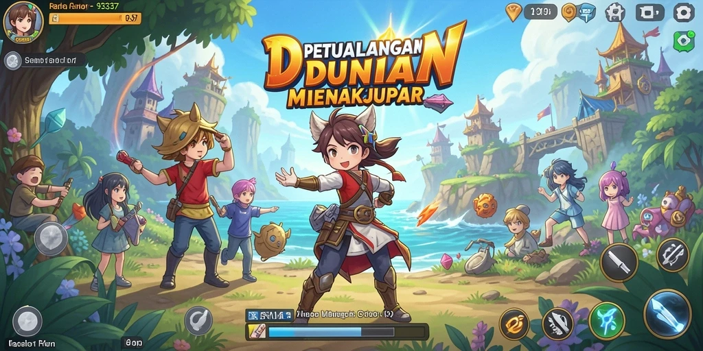 Screenshot menampilkan aksi karakter dalam pertempuran Anime yang seru.