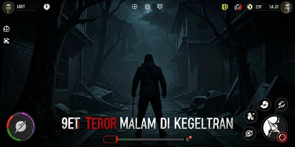 Gameplay menegangkan dalam suasana gelap dan menyeramkan.