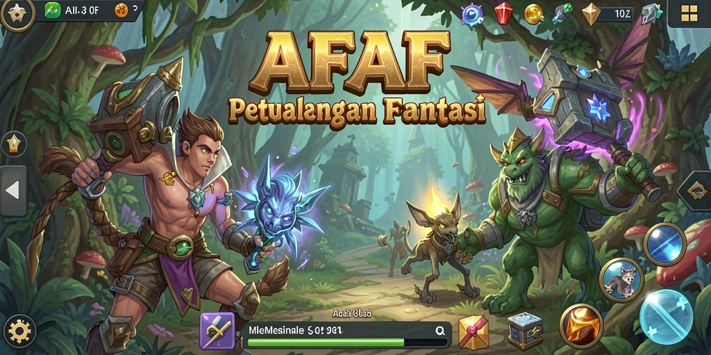 Screenshot utama AFAF menampilkan aksi petualangan yang mendebarkan.