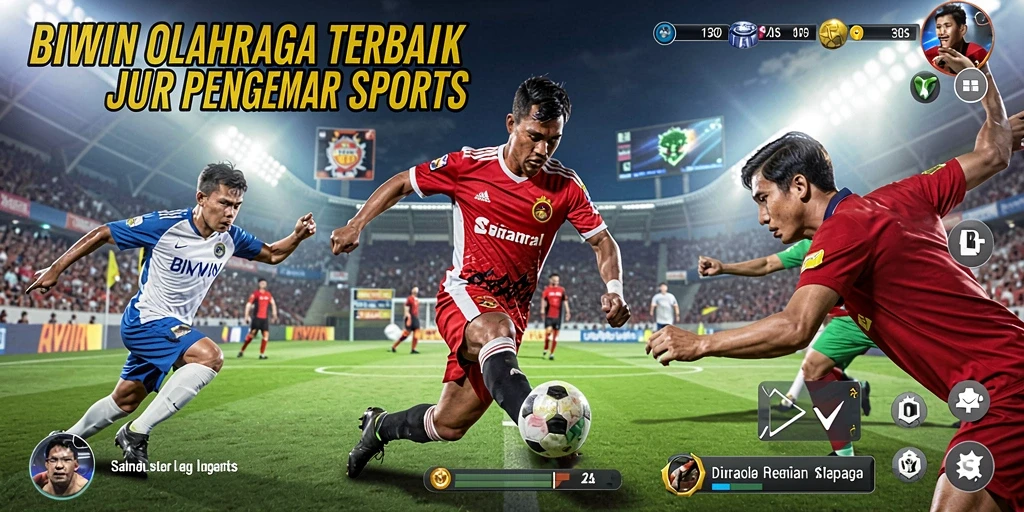 Screenshot utama BIWIN menampilkan aksi seru dalam permainan olahraga.