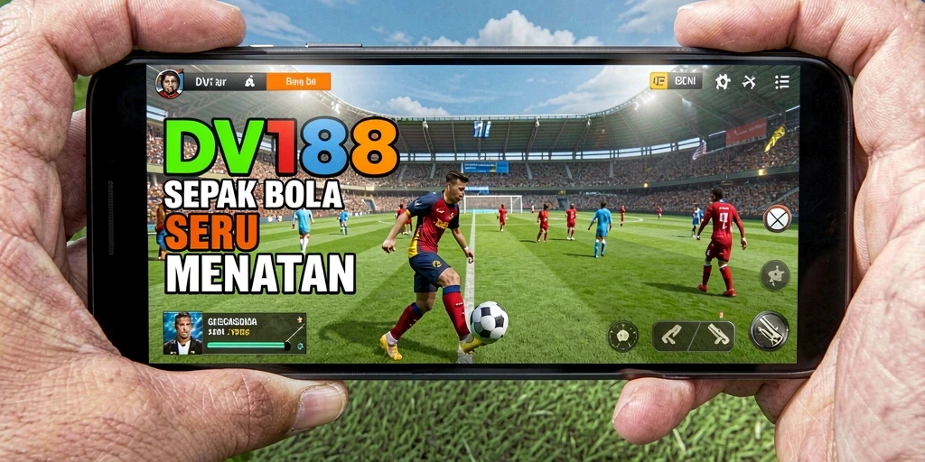 Tangkapan layar gameplay DV188 menampilkan aksi sepak bola yang mendebarkan.