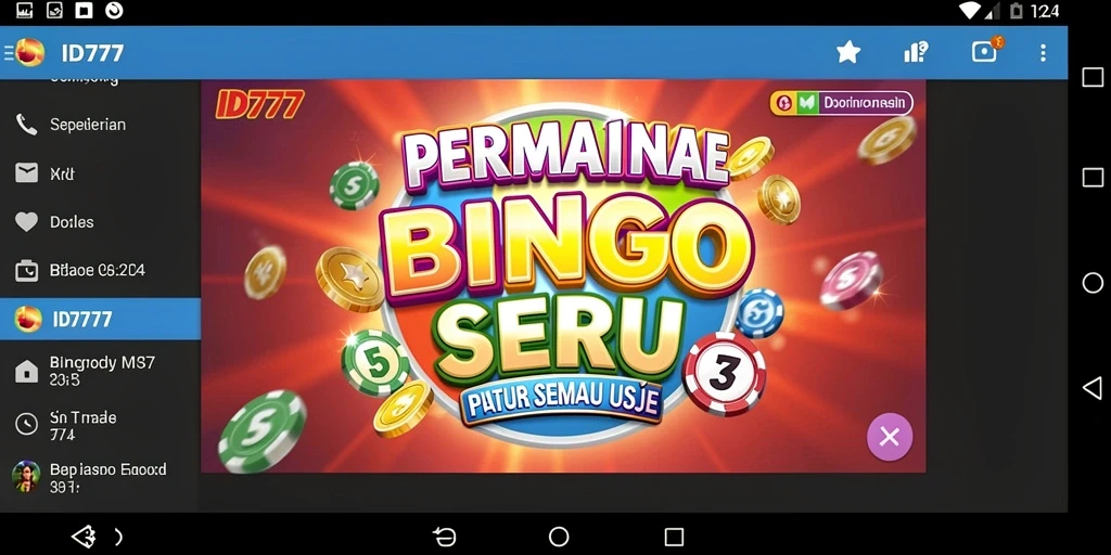 Screenshot permainan ID777 yang menunjukkan aksi Bingo yang seru.