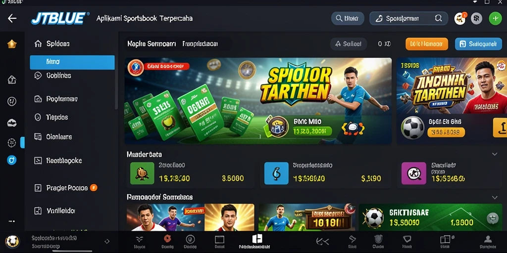 Tampilan gameplay Sportsbook yang menarik dan interaktif di JTBLUE.