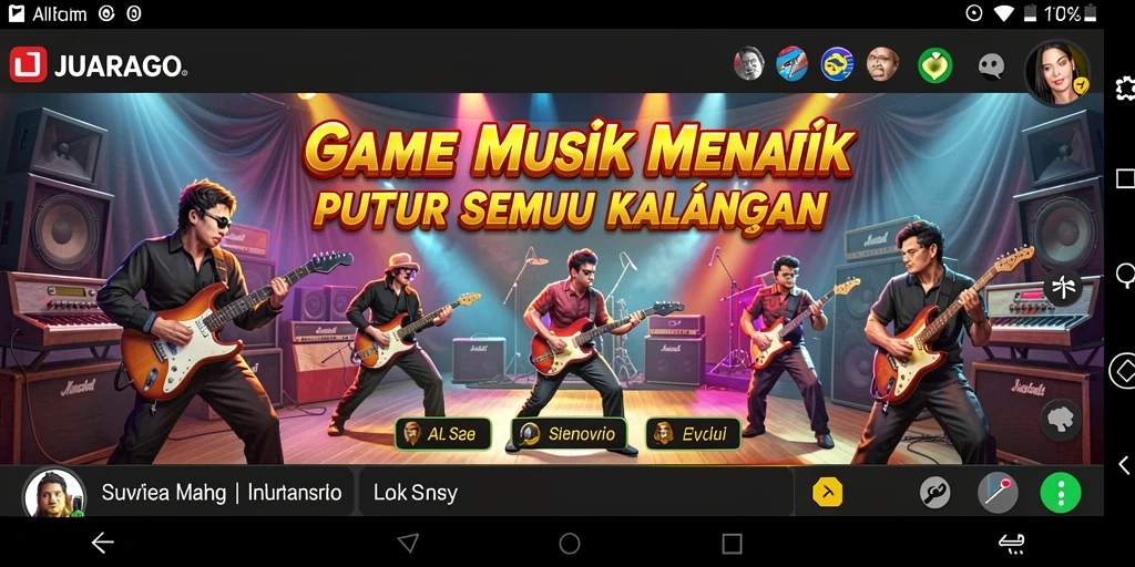 Tampilan gameplay JUARAGO menampilkan keseruan bermain musik secara interaktif.