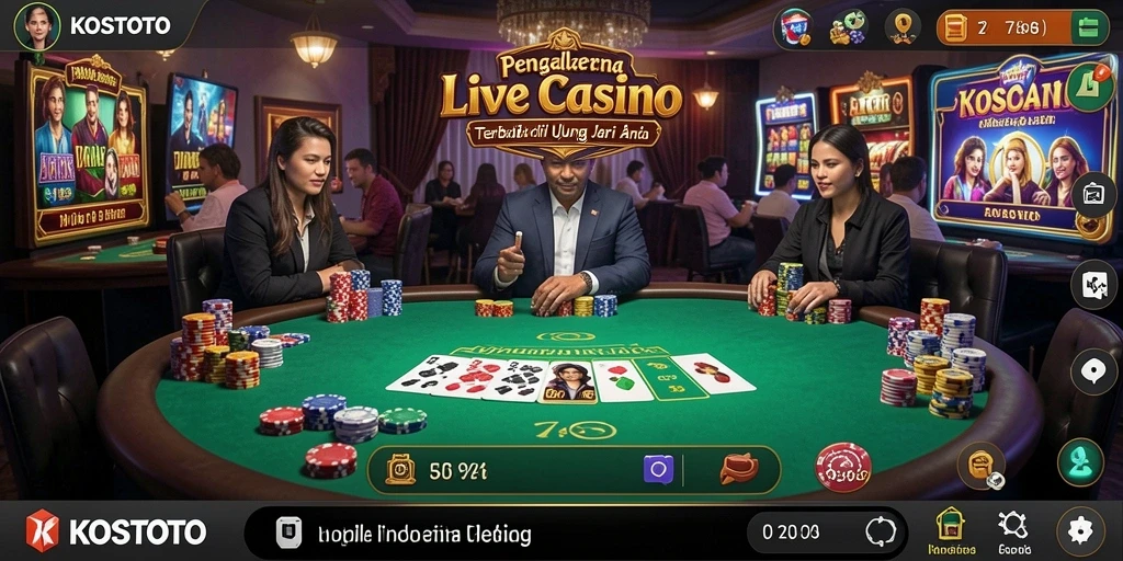 Tampilan gameplay KOSTOTO yang menarik dan interaktif di Live Casino.