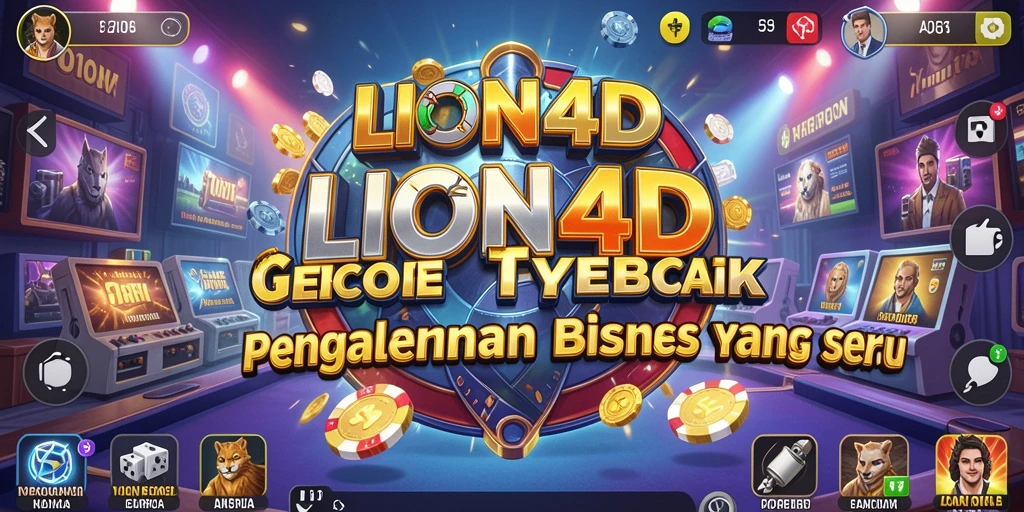 Screenshot gameplay LION4D yang menampilkan suasana bisnis yang dinamis.