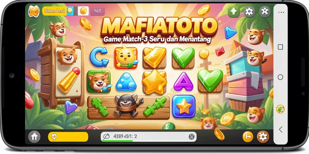 Tampilan gameplay MAFIATOTO yang penuh warna dan menantang.