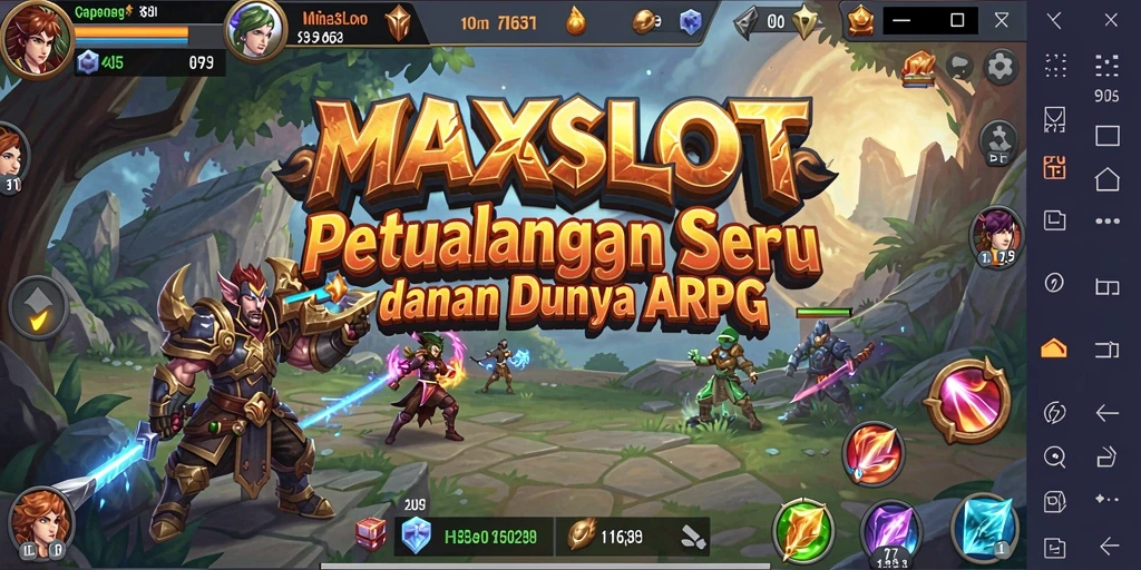 Gameplay seru MAXSLOT dengan pertarungan ARPG yang mendebarkan.