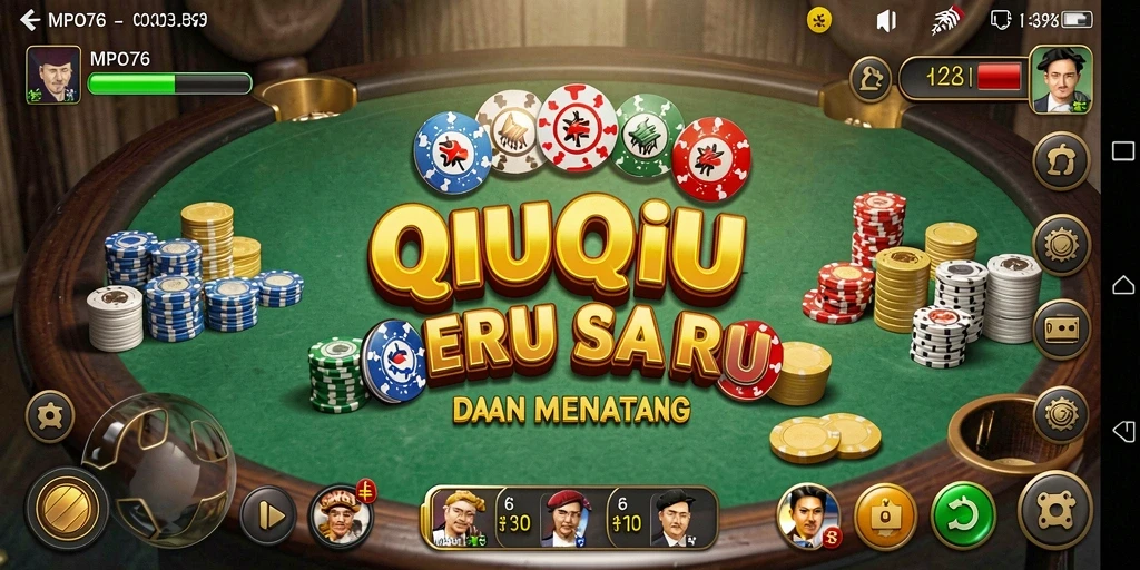 Screenshot utama MPO76 menampilkan keseruan permainan QiuQiu.