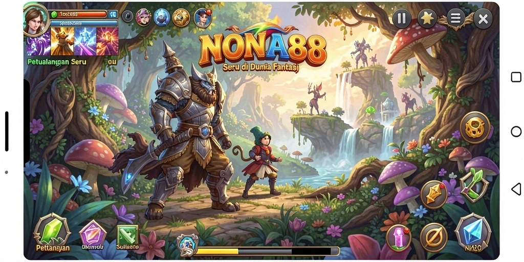 Tampilan gameplay NONA88 yang menampilkan aksi petualangan seru.