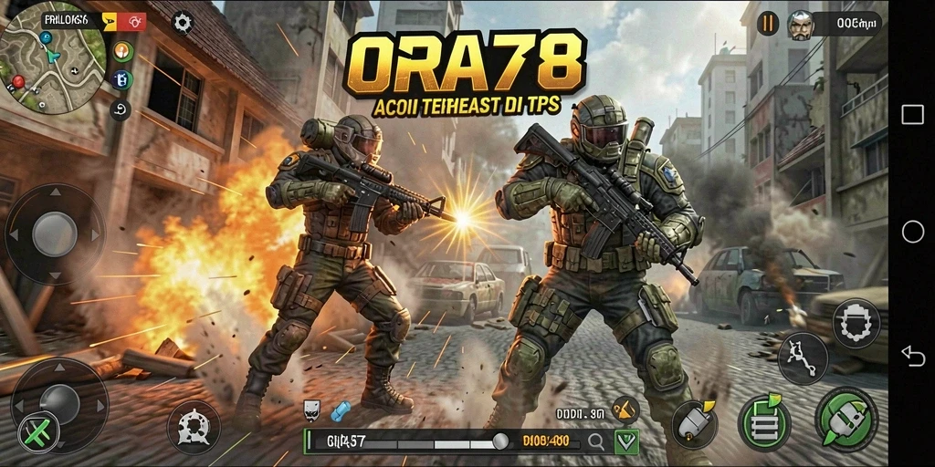 Tampilan gameplay seru di ORA78 dengan aksi TPS yang mendebarkan.