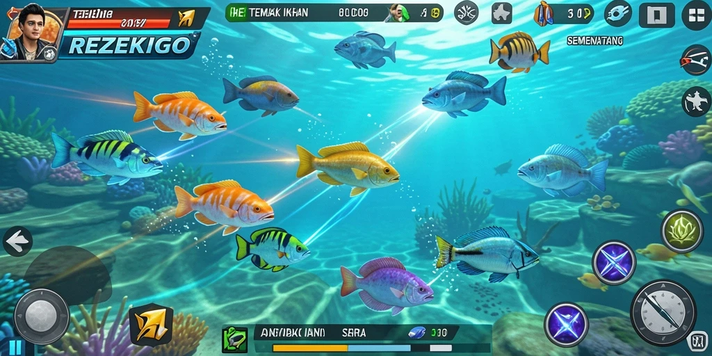 Gameplay seru menembak ikan di lautan.