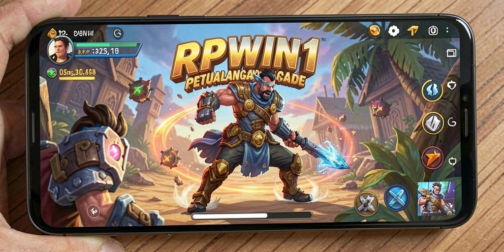 Screenshot utama RPWIN1 yang menampilkan tantangan gameplay Arcade yang seru.