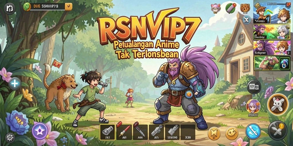 Tampilan gameplay seru dalam dunia anime yang kaya.