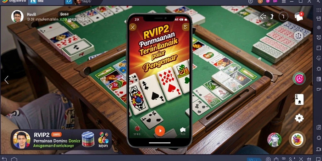 Screenshot utama RVIP2 menunjukkan gameplay Domino yang seru.