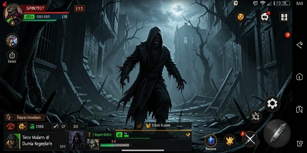Tangkapan layar SPIN707 menampilkan momen menakutkan gameplay di dalam kegelapan.