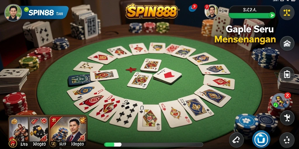 Screenshot gameplay SPIN88 yang menampilkan suasana seru Gaple.