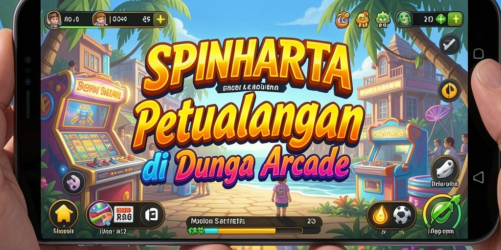 Screenshot menunjukkan gameplay seru SPINHARTA di level menantang.