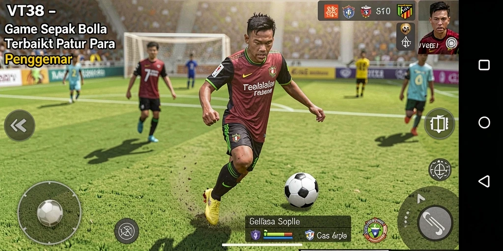 Tampilan menarik dari gameplay VT38 yang penuh aksi sepak bola.