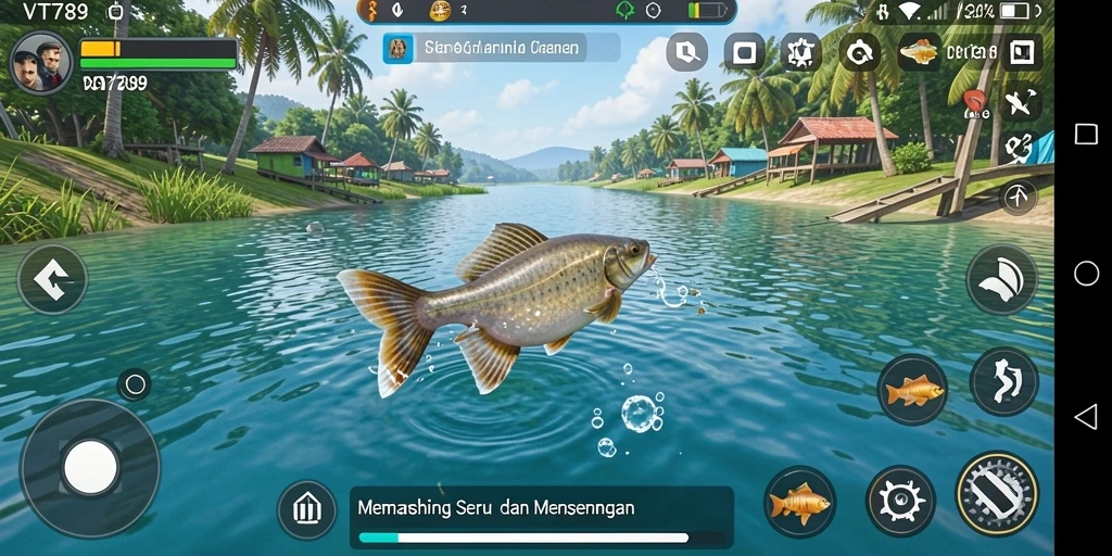 Gameplay seru memancing ikan di VT789 dengan berbagai lokasi menarik.